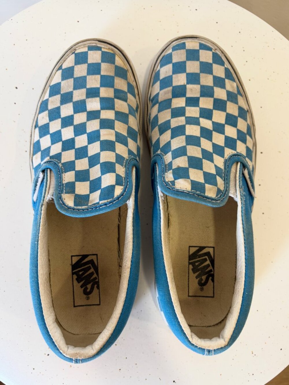 Vans Kids Blue and White Slip-on Size 3
